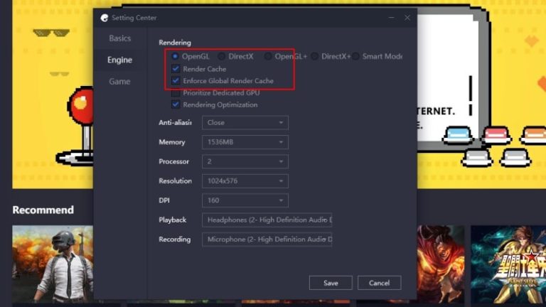 gameloop free fire settings for low end pc