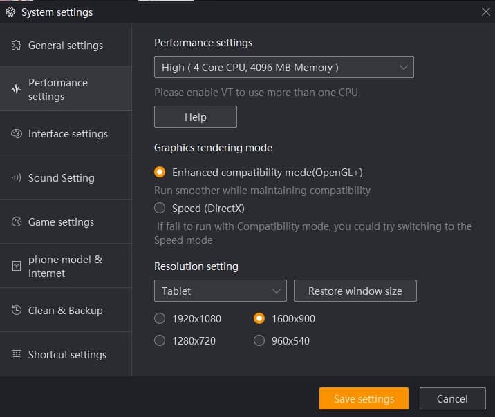 System Settings on GTarcade Emulator